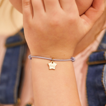 Personalisiertes Armband mit Mini Charm vergoldet merci maman