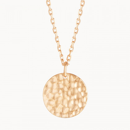 Collana Personalizzata Disco Martellato Largo placcato in oro merci maman