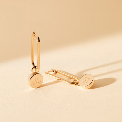 Boucles d'Oreilles Love Links personnalisées plaqué or merci maman