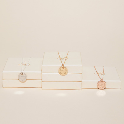 Personalisierte Lorbeerkranz Halskette vergoldet sterlingsilber rose vergoldet merci maman