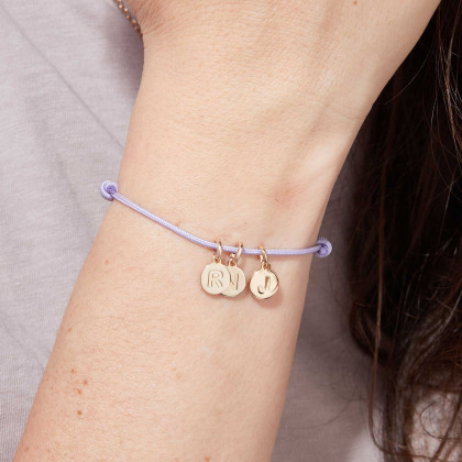 Personalised Letter Pendant Bracelet gold plated merci maman