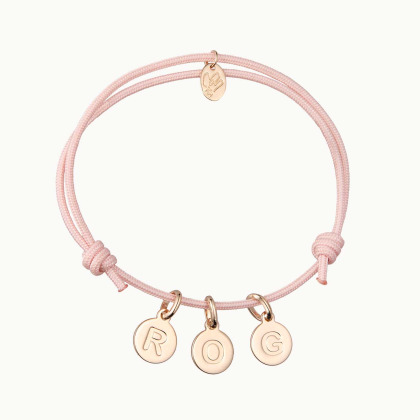 Bracelet personnalisé Pendentif Lettre plaqué or merci maman