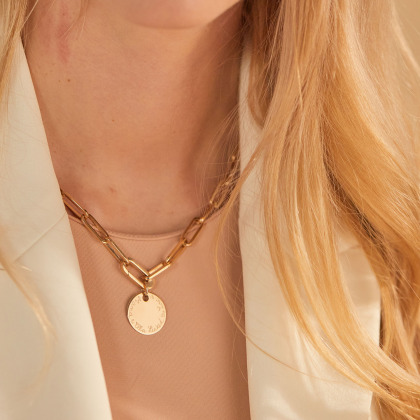 Personalisierte Love Links Gliederkette vergoldet merci maman