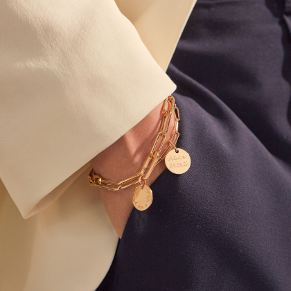 Bracciale a Catena Love Links placcato oro merci maman