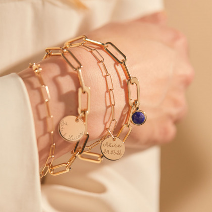 Bracciale a Catena Love Links placcato oro merci maman