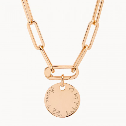 Personalisierte Love Links Gliederkette vergoldet merci maman