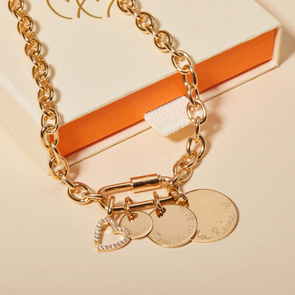 Collana personalizzata Portafortuna placcato in oro merci maman