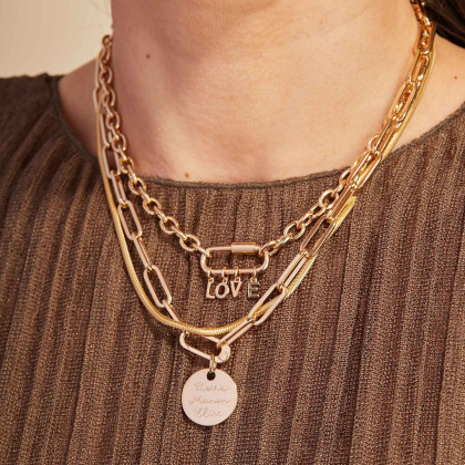 Collana personalizzata Portafortuna placcato in oro merci maman