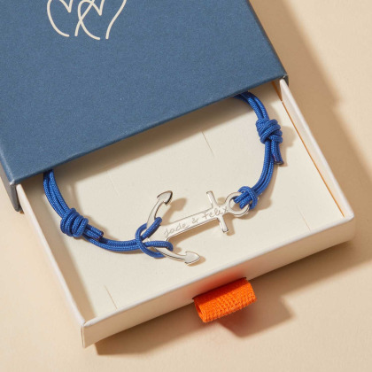 Bracciale ancora personalizzato uomo argento sterling merci maman
