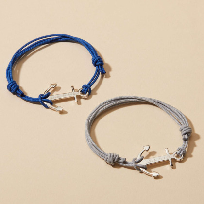 Bracciale ancora personalizzato uomo argento sterling merci maman