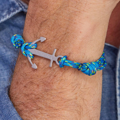 Bracciale ancora personalizzato nautico uomo argento sterling merci maman