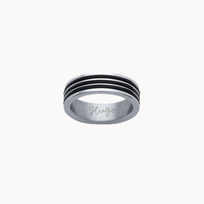 Anello personalizzato in Acciaio e caucciù uomo merci maman