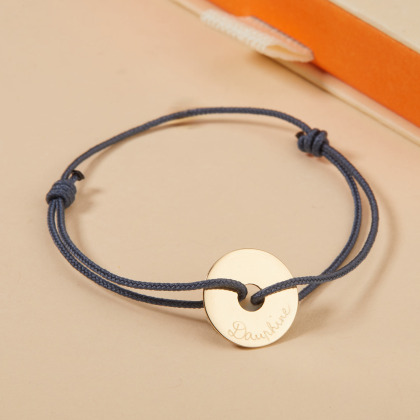 Bracelet personnalisé Cible en or 9 carats pour homme merci maman