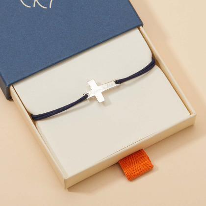 Personalisiertes flaches Kreuz Armband für Männer  sterlingsilber merci maman