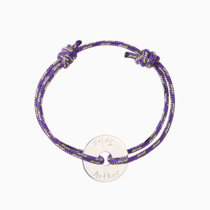 Bracelet Disque Marine personnalisé pour homme argent merci maman
