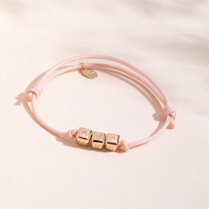 Kreieren Sie Ihr personalisiertes Bead Charm Armband vergoldet merci maman