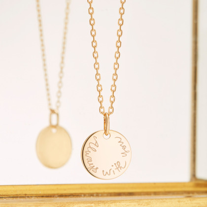Collier Message personnalisé plaqué or merci maman