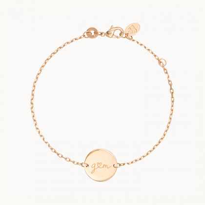 Bracciale personalizzato con medaglia Io e Te placcato oro merci maman