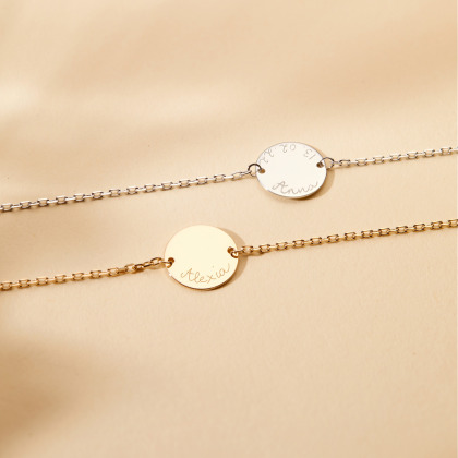 Pulsera personalizada de cadena con medalla para niña