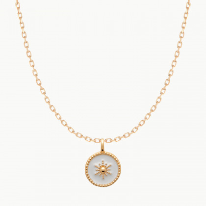 Collier personnalisé Etoile du Nord plaqué or merci maman