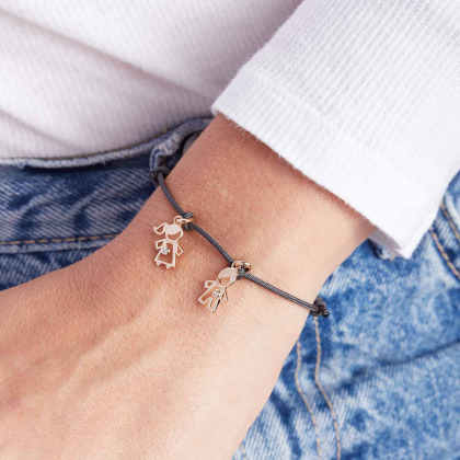 Mini Kristall Familien Armband vergoldet merci maman