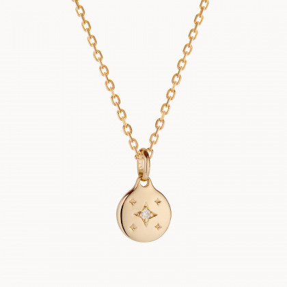personalised mini crystal star necklace gold plated merci maman