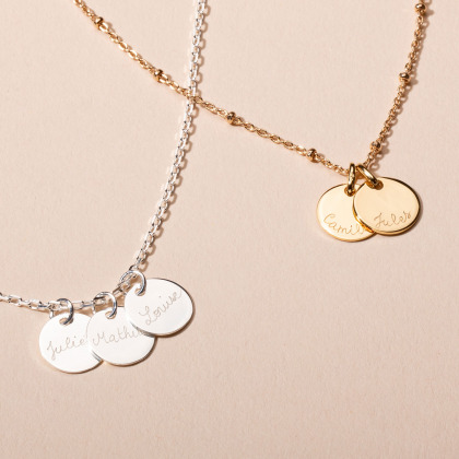 Collana personalizzata con nome placcato in oro merci maman