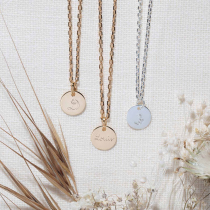 Collier Mini Alphabet Floral personnalisé