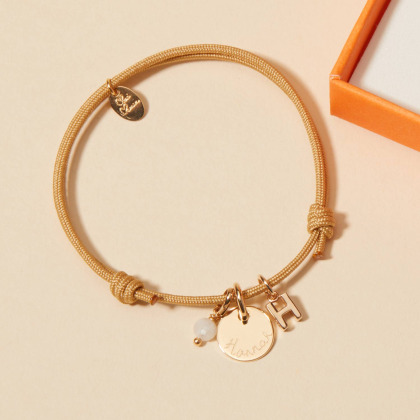 Personalisiertes Mini Edelstein Buchstaben Armband vergoldet merci maman