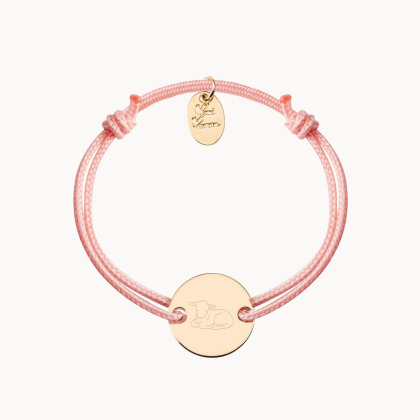 Personalisiertes Armband mit Illustration zur Taufe oder Kommunion vergoldet merci maman