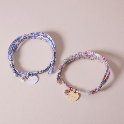Personalisiertes Mini Buchstaben Liberty Armband vergoldet merci maman