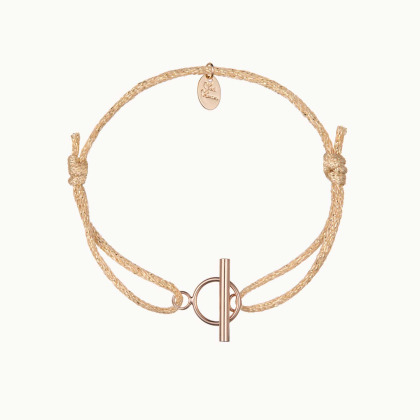 Bracelet Étincelant Fermoir T plaqué or merci maman