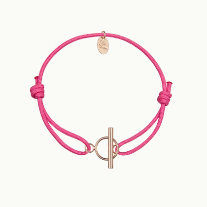 Pulsera con cierre de palanca en T baño de oro merci maman