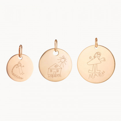 meine zeichnung personalisiertes plättchen charm merci maman
