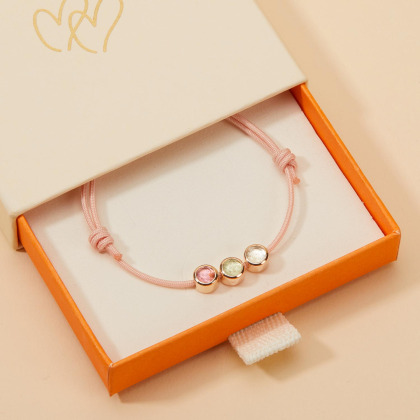 Bracciale personalizzato perla con pietra della nascita placcato di oro merci maman