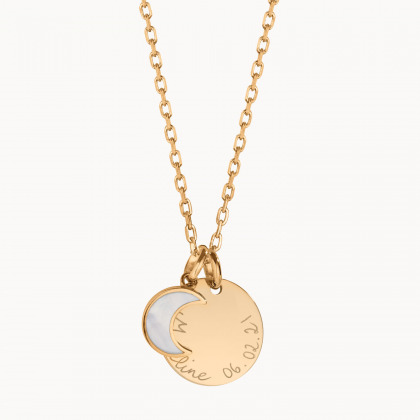 Collana personalizzata di madreperla piccola placcato oro merci maman