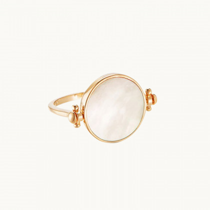 Bague Nacre Vice & Versa personnalisée plaqué or merci maman