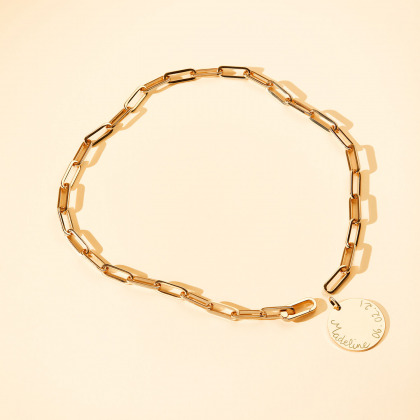 Personalisierte Love Links Gliederkette vergoldet merci maman