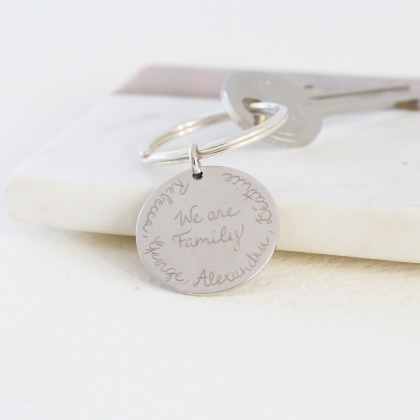 Portachiavi personalizzato We Are Family argento sterling merci maman