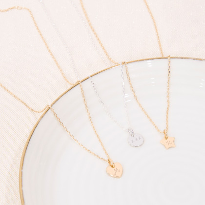 Collana personalizzata con iniziali placcato oro merci maman