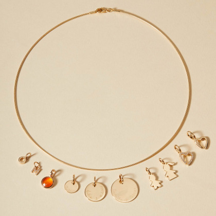 Collana personalizzata a catena Omega placcato oro merci maman