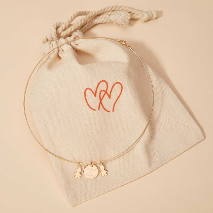 Personalised Omega Chain Necklace gold plated merci maman