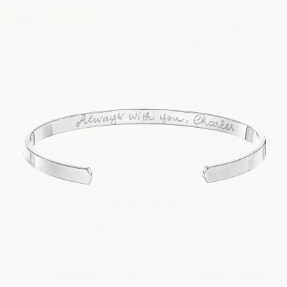 personalisierter offener armreif für männer sterlingsilber merci maman