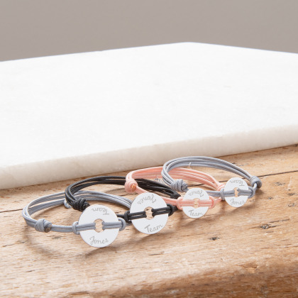 Personalisiertes Armband mit Scheibe für Männersterlingsilber merci maman