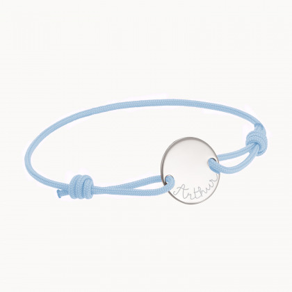 bracelet personnalisé pastille filleul argent merci maman