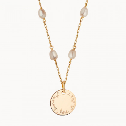 collana personalizzata con catena di perle placcato in oro merci maman