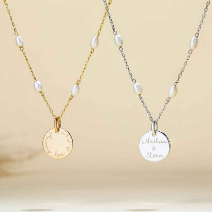collana personalizzata con catena di perle placcato in oro argento sterling merci maman