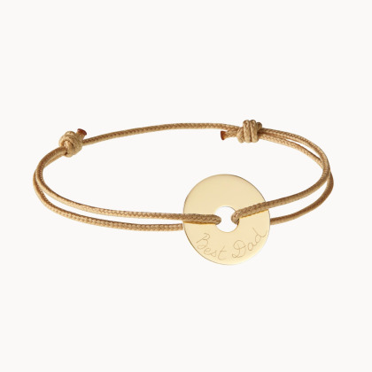 Bracelet personnalisé Cible en or 9 carats pour homme merci maman