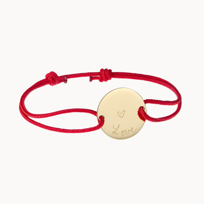 Bracciale con medaglia personalizzata in oro 9 carati merci maman