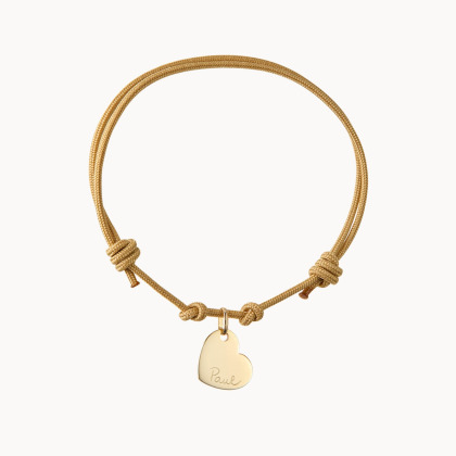 Bracelet personnalisé Prénom Coeur en or 9 carats merci maman